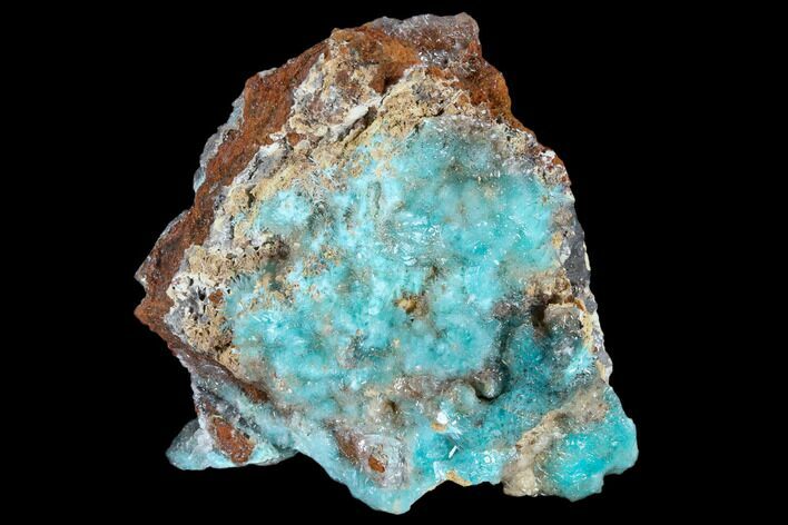 Calcite Encrusted Fibrous Aurichalcite Crystals - Mexico #119180